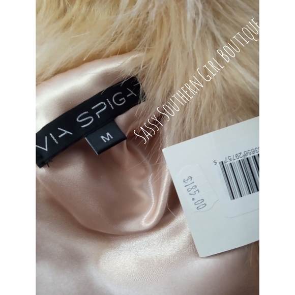 🆕⭐Via Spiga blush champagne faux fur vest - Picture 2 of 8